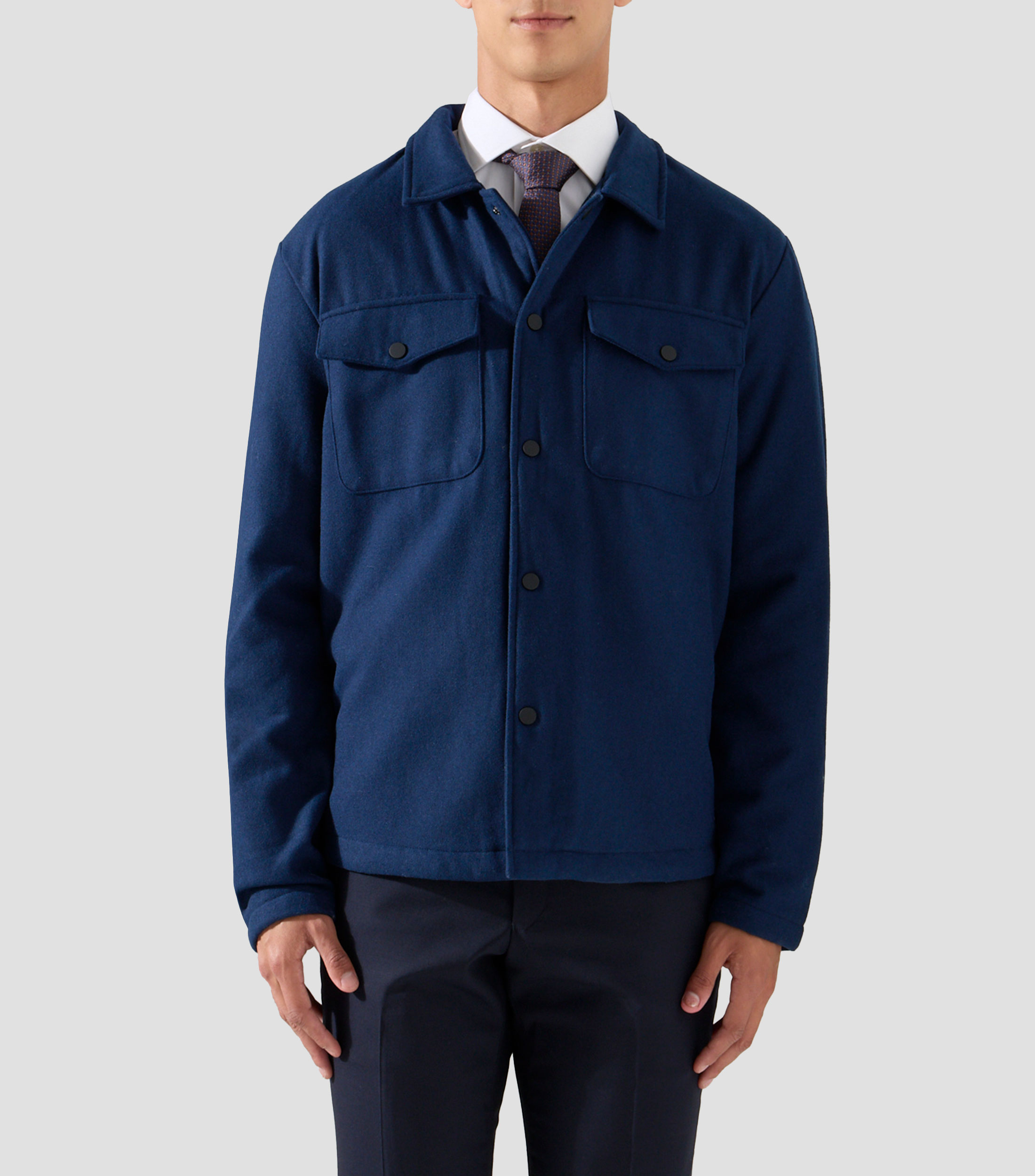 Sobrecamisa lisa manga larga Hombre